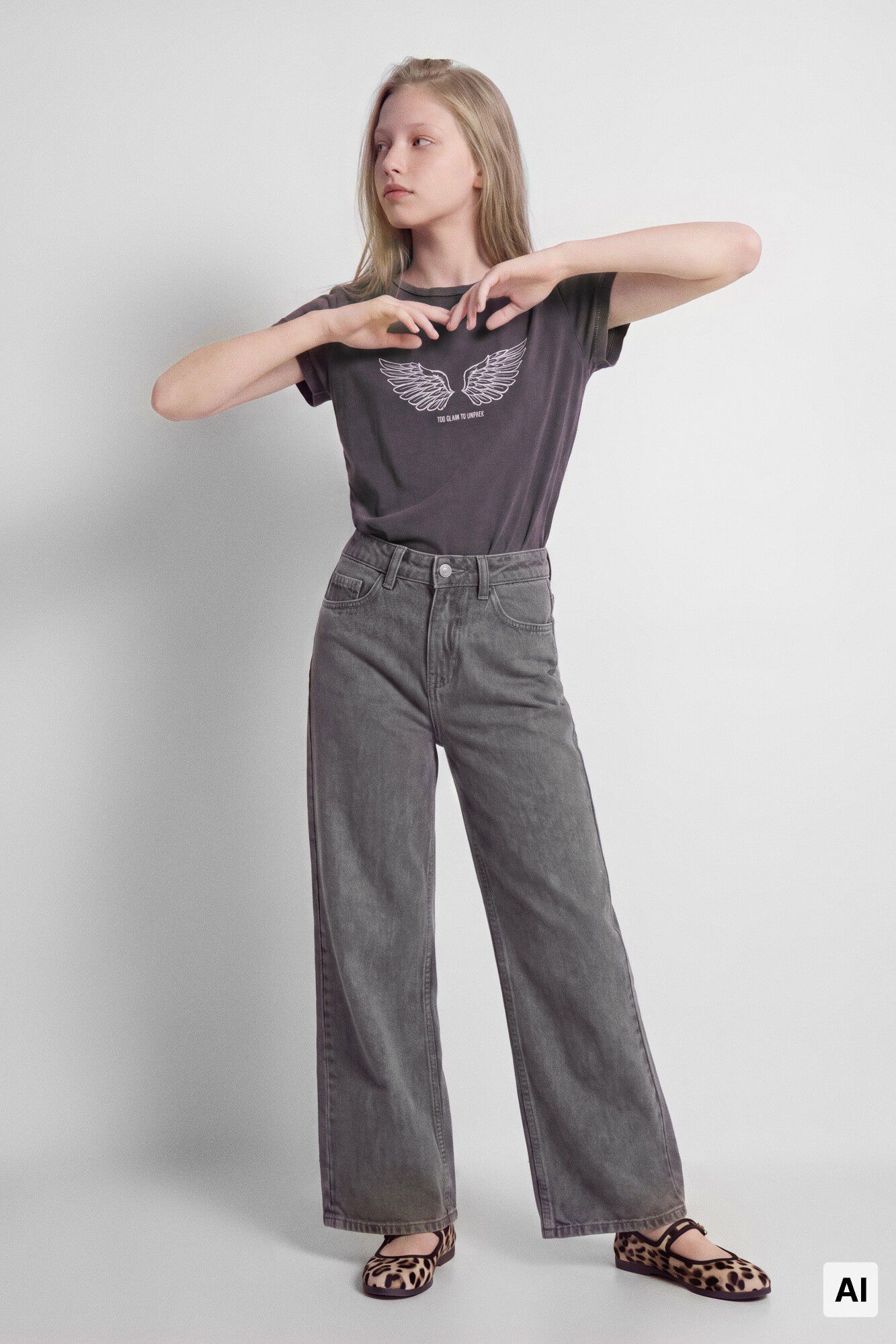 Springfield Kids Pantalon wide leg denim basico ni&ntilde;a