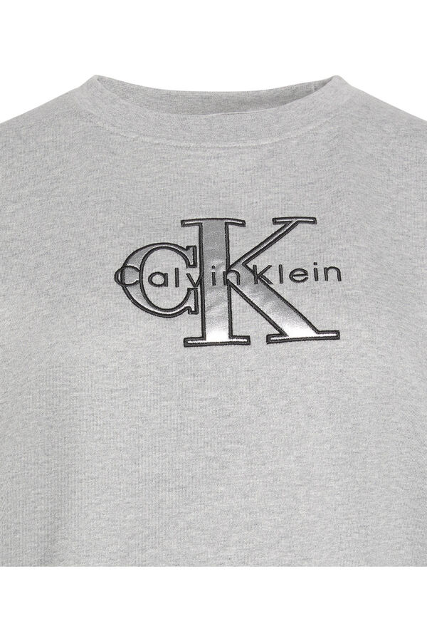CK Jeans Sudadera bordado metalizado gris