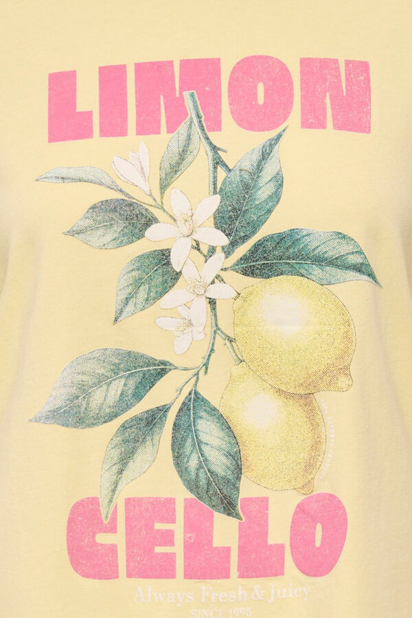 Only Camiseta dibujo frontal amarillo