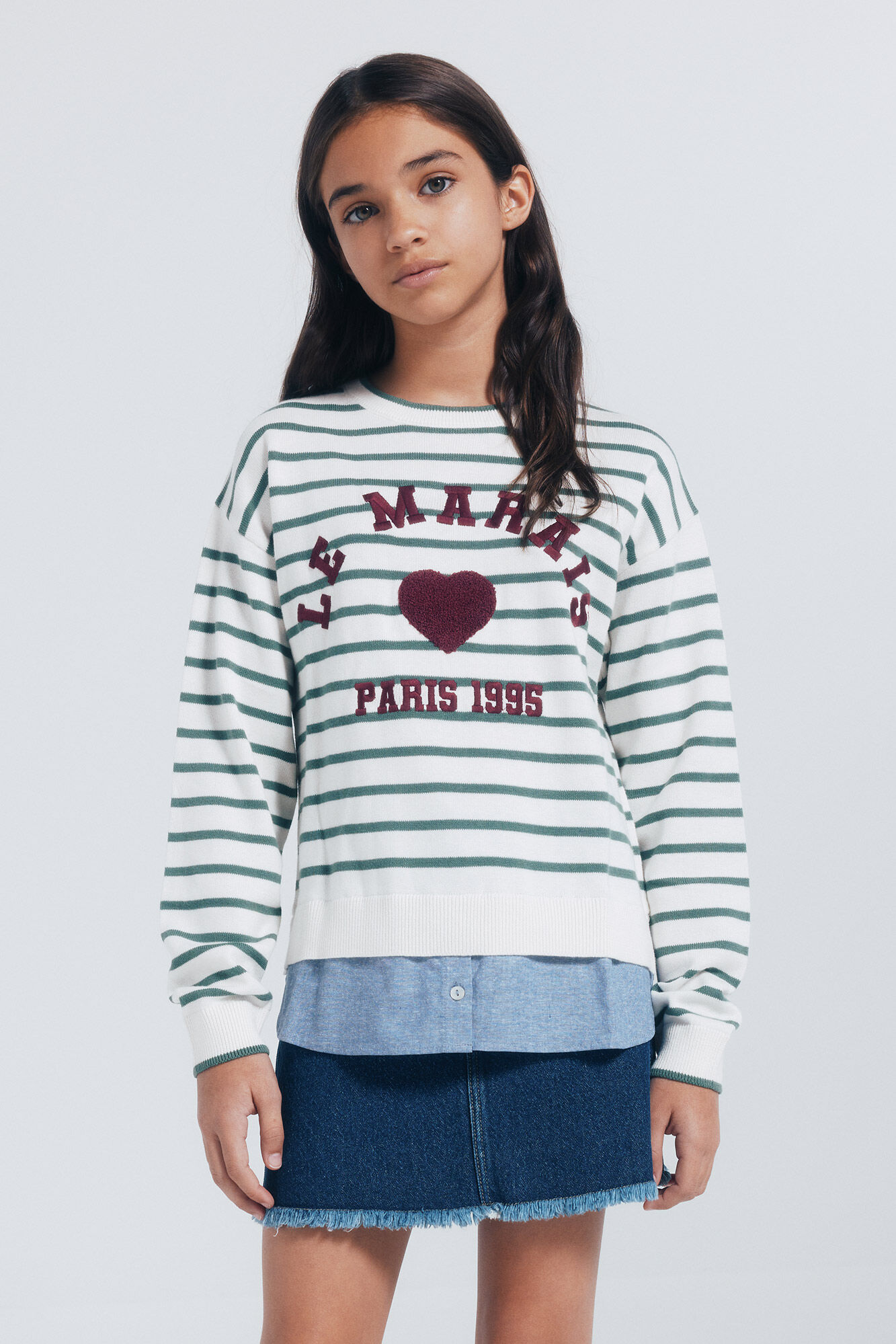 Springfield Kids Devojački džemper u obliku srca &bdquo;Le Marais&ldquo;