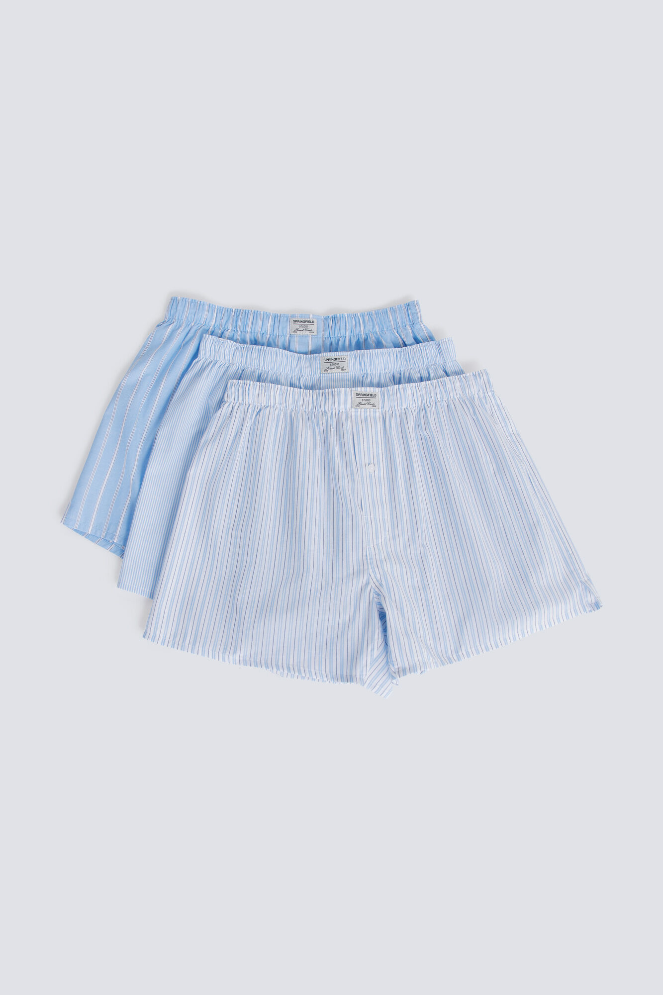 Springfield Pakovanje od 3 komada plavih prugastih mu&scaron;kih gaća