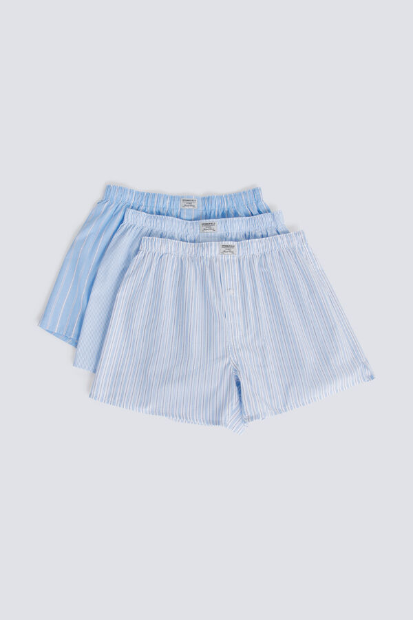 Springfield Pakovanje od 3 komada plavih prugastih mu&scaron;kih gaća Plava