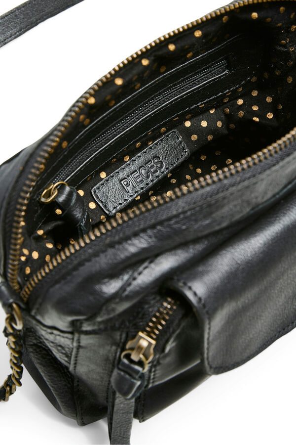 Pieces Bolso bandolera 100% piel negro