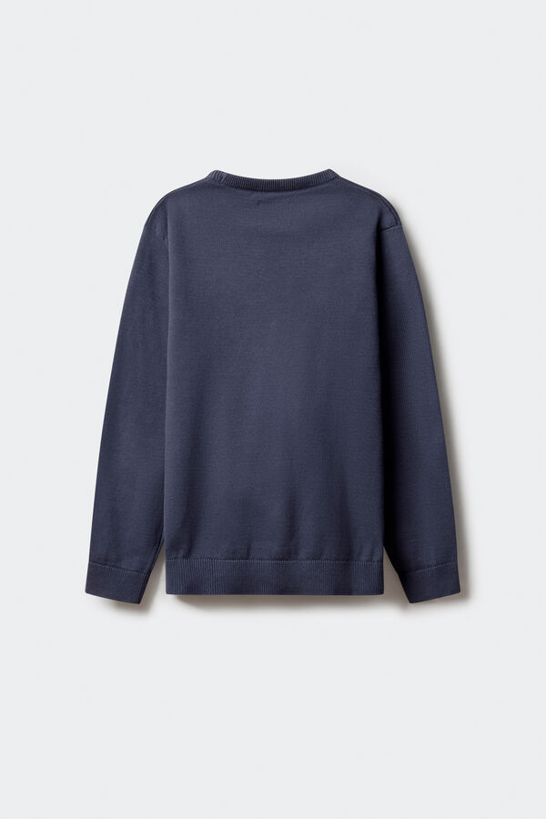 Springfield Kids Osnovni džemper sa štitnicima za laktove za decu Plava