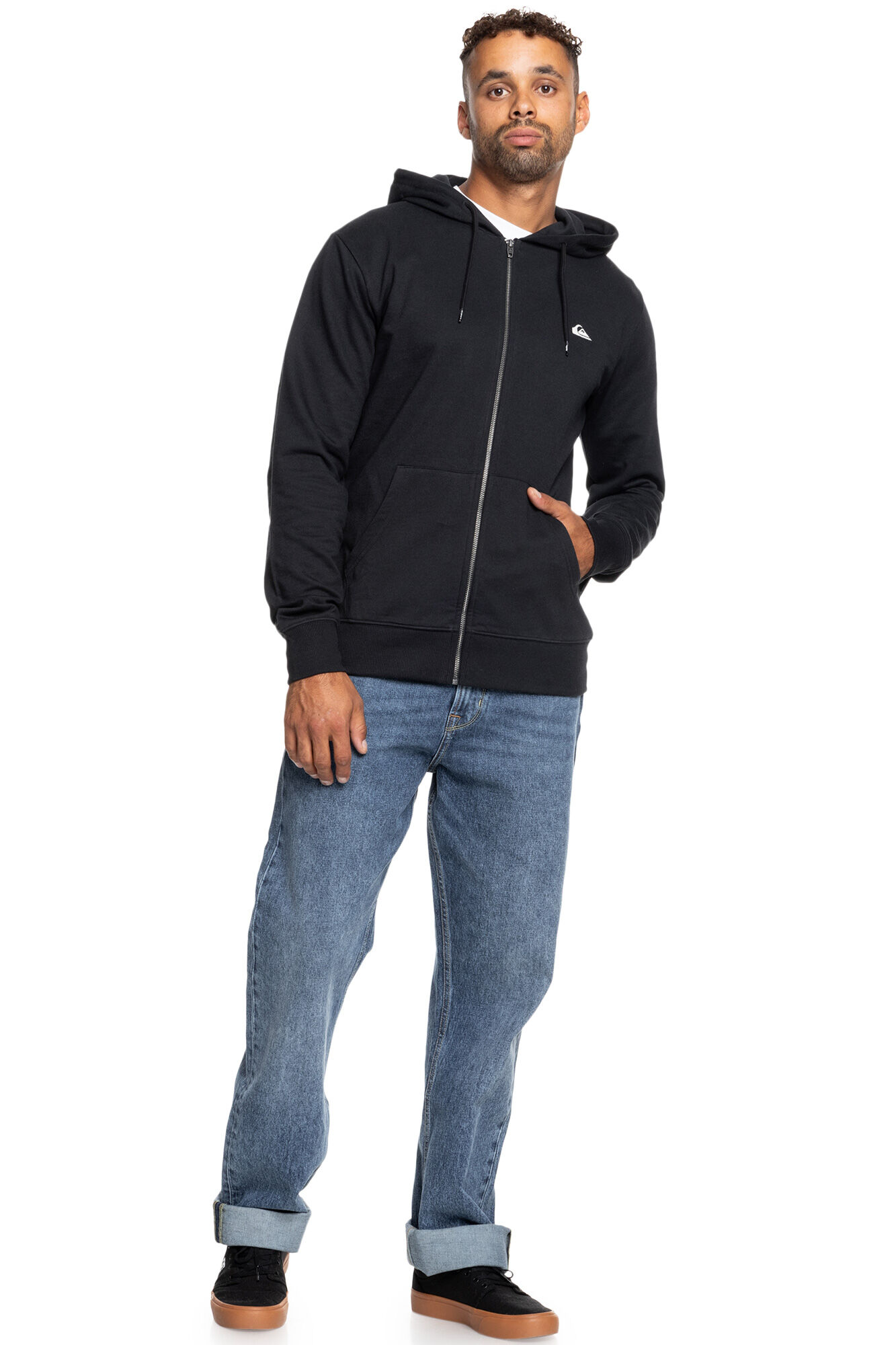 Quiksilver Basic Zip - Sudadera con capucha y cremallera para hombre