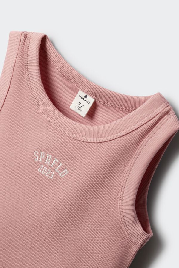 Springfield Kids Top za devojčice sa vezom u stilu koledža Roze