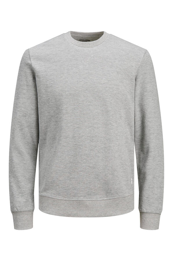 Jack & Jones Sudadera lisa algod&oacute;n gris
