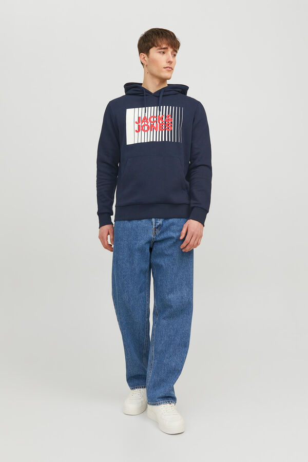 Jack & Jones Sudadera est&aacute;ndar fit capucha azul