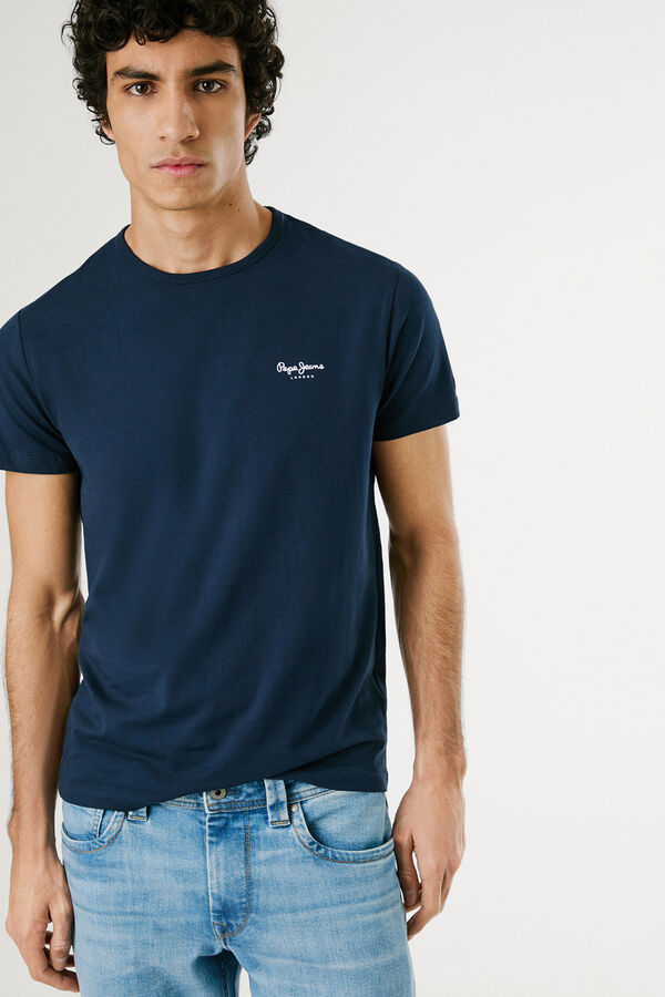 Pepe Jeans Camiseta slim de manga curta azul
