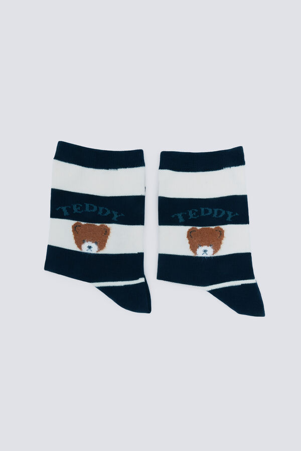 Springfield Calcet&iacute;n osito rayas azul