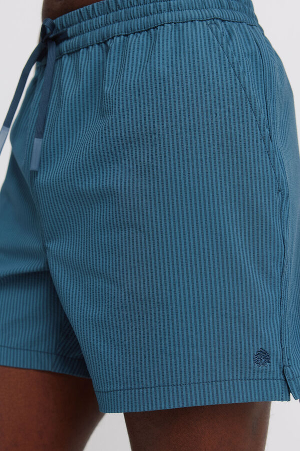 Springfield Kupaći kostim od seersucker tkanine na pruge Plava