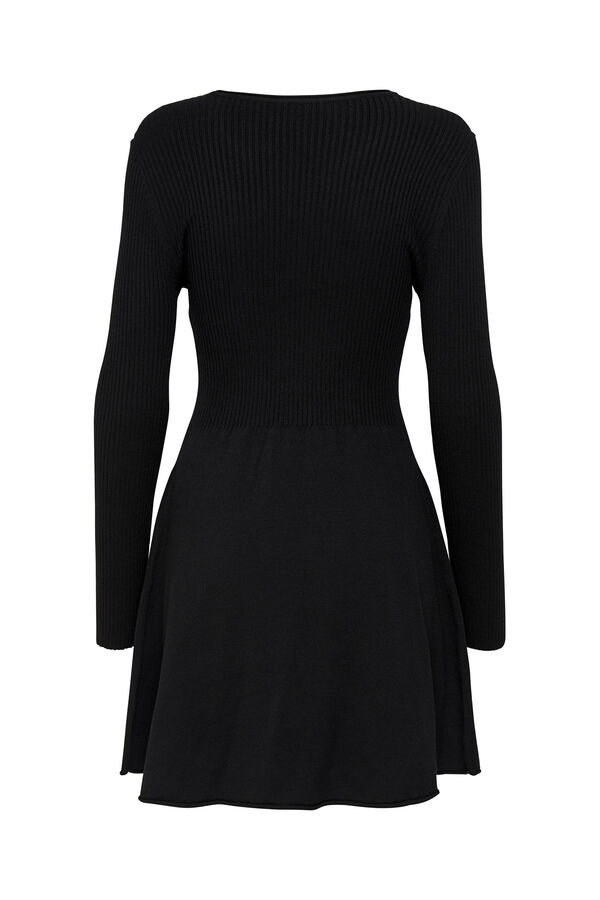 Only Vestido curto canelado  preto
