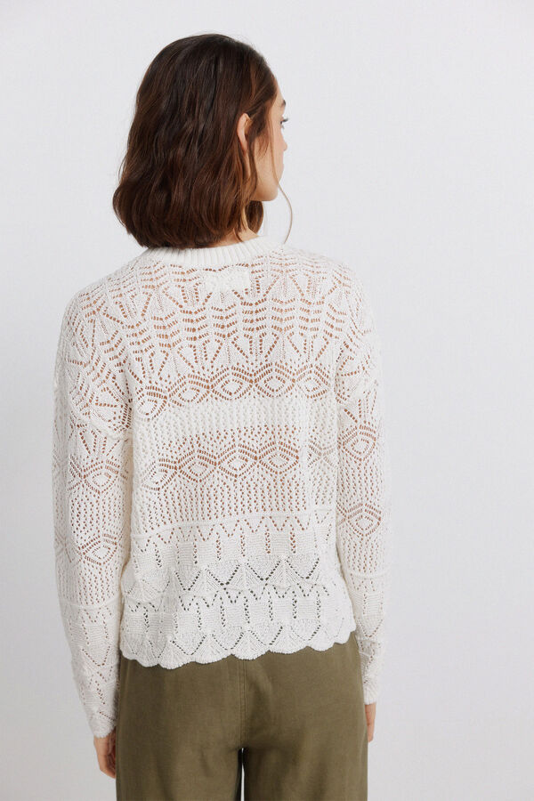 Springfield Džemper sa rupičastim vezom Bež