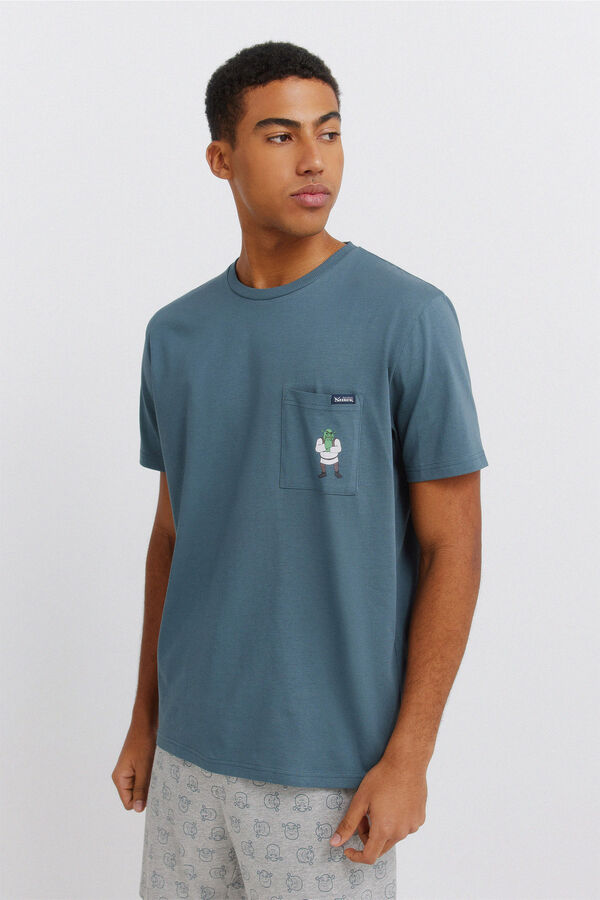 Springfield Pijama curto Sherk azul