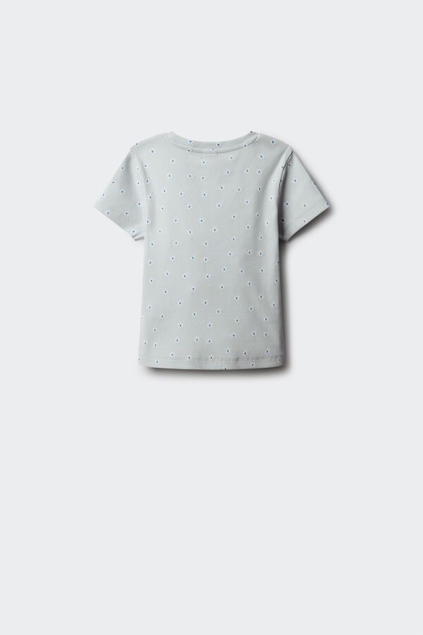 Springfield Kids Majica kratkih rukava sa cvetnim vezom za devojčice Plava