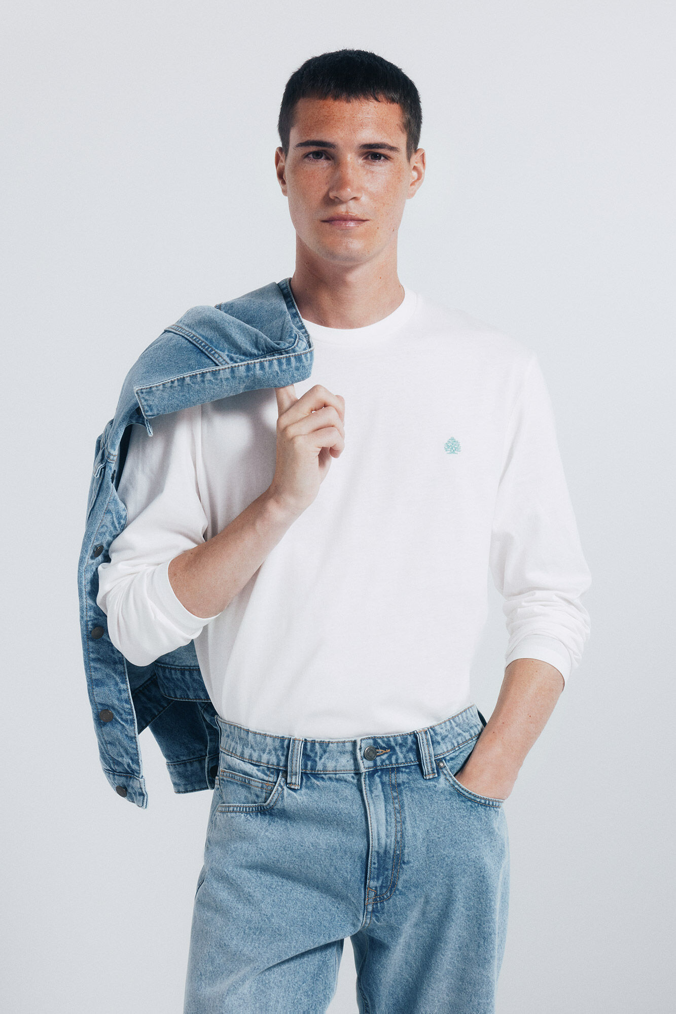 Springfield Camiseta b&aacute;sica manga larga acabado suave