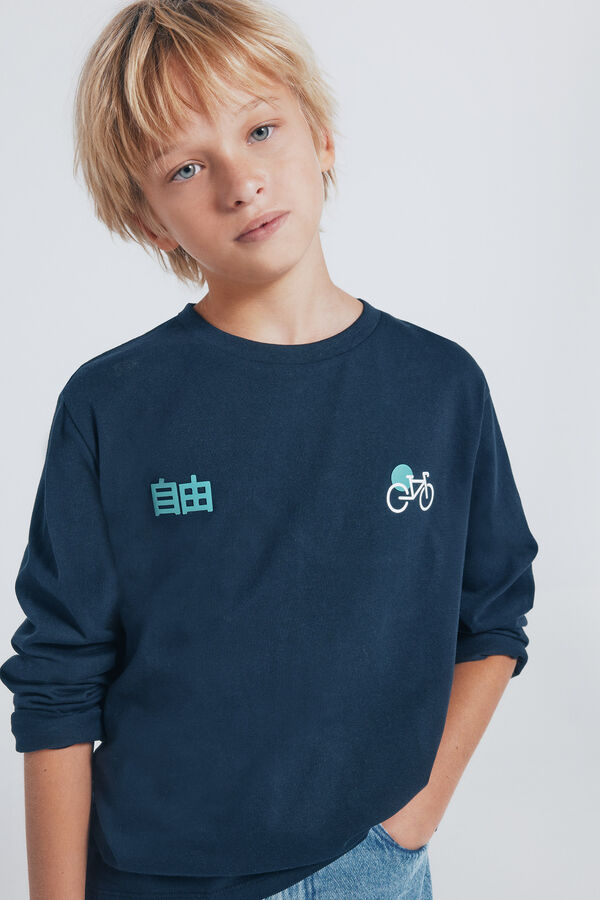 Springfield Kids Japan bike long sleeve shirt for boys blue