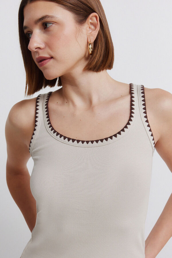 Springfield Majica sa vezom na bretele Bež