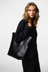 Pieces Bolso shopper efecto piel negro