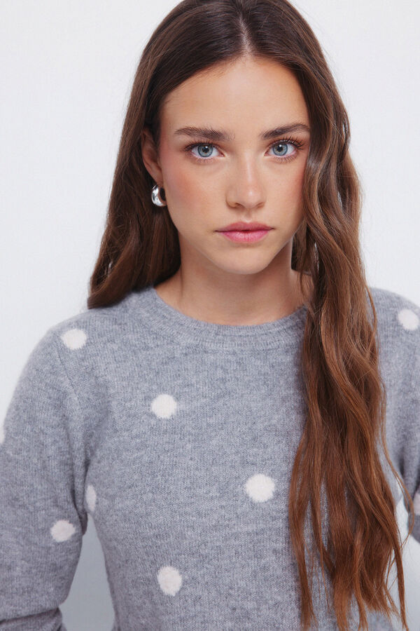 Springfield Džemper sa intarzijom i tufnama Siva