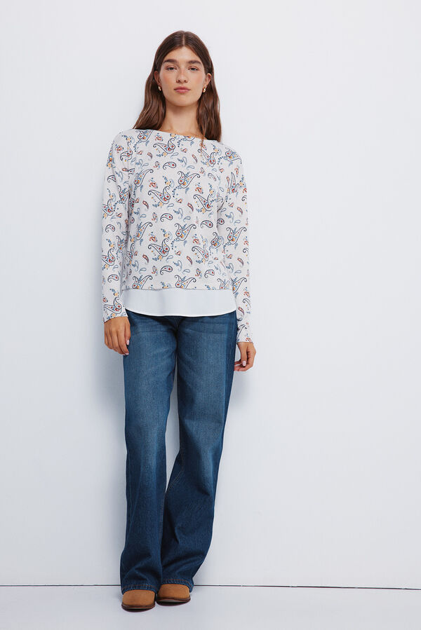 Springfield Majica sa kombinovanim &scaron;tampom  Braon