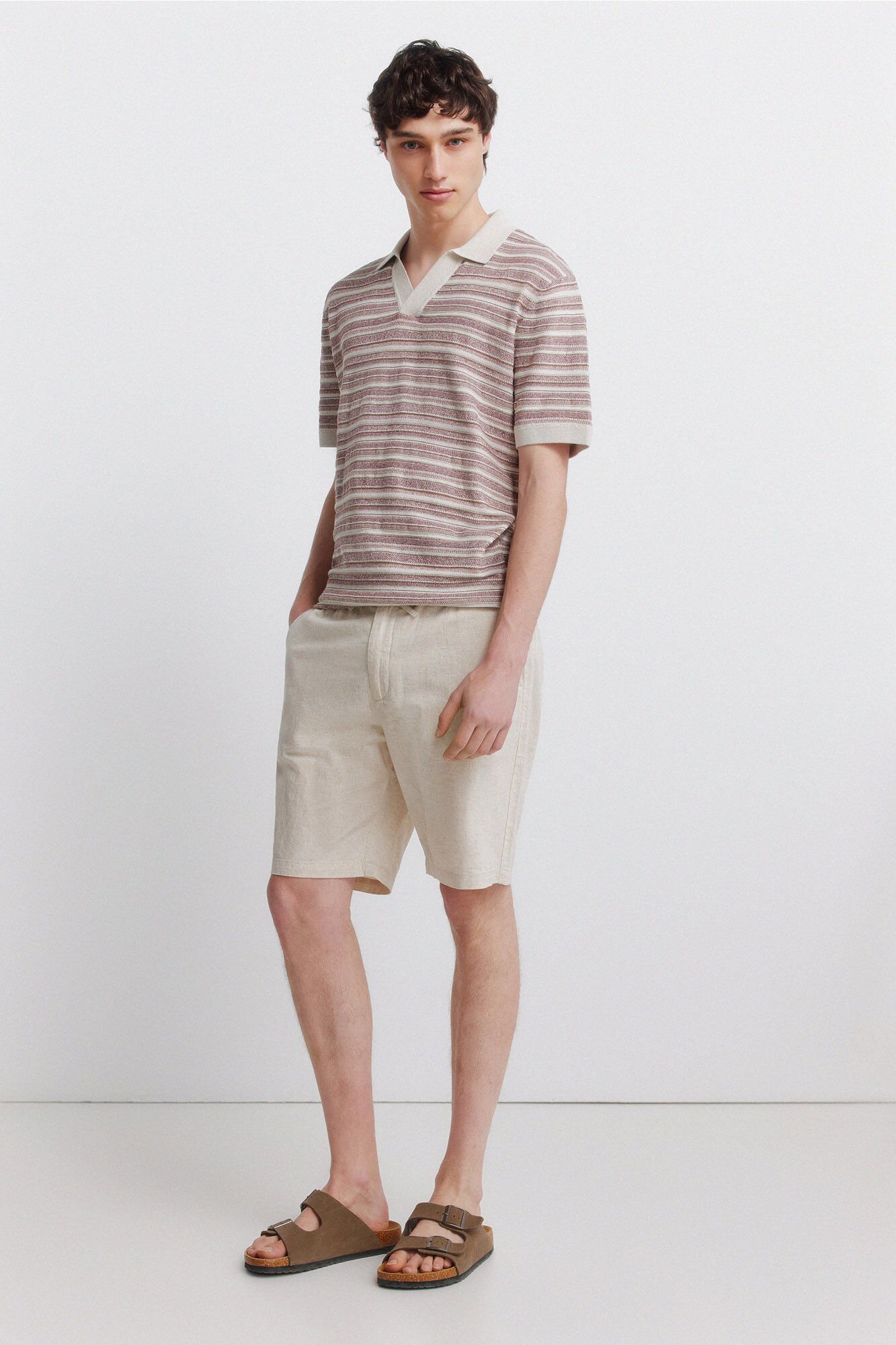 Springfield Bermude od lana, udobne, slim fit