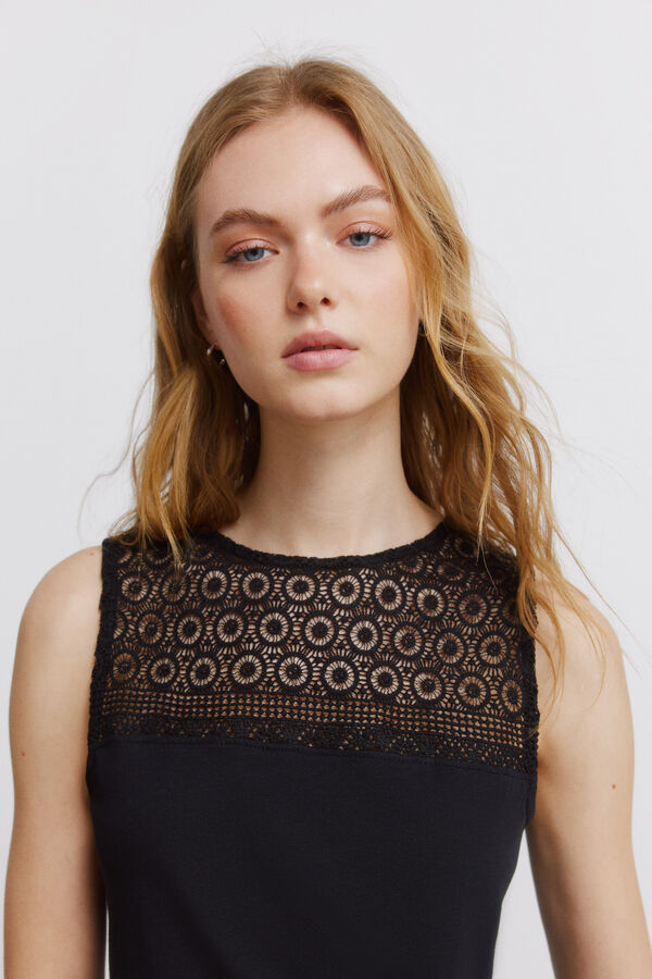 Springfield Majica sa bretelama i vezom Crna