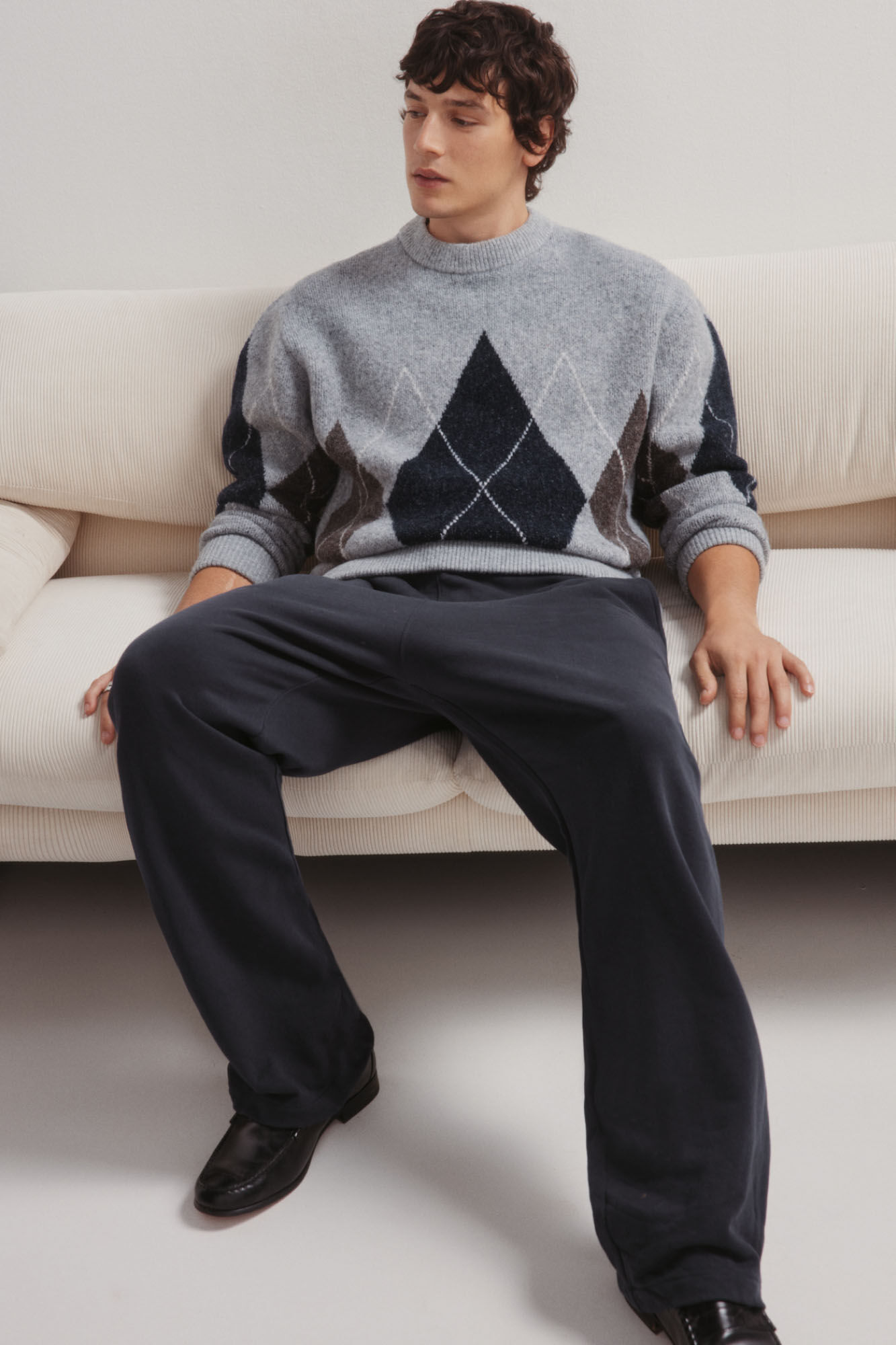 Springfield Elegantni džemper sa dijamantskim uzorkom