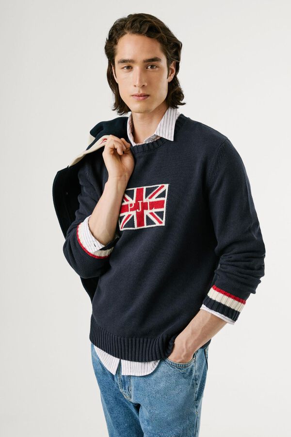 Pepe Jeans Jersey Union Jack Fit Regular azul