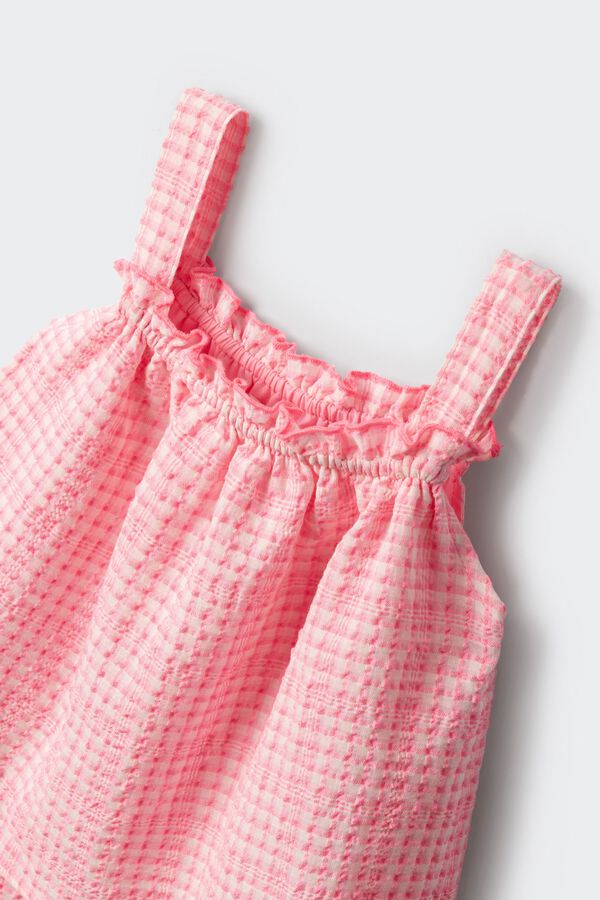 Springfield Kids Dečija haljina sa duplim Vichy printom Roze