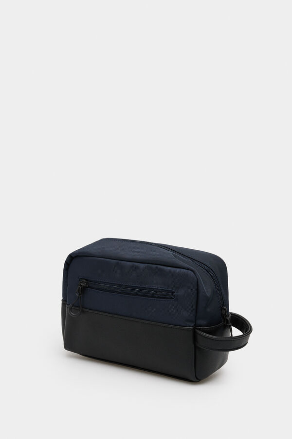 Springfield Neceser casual efecto piel azul