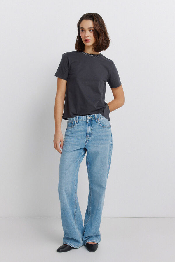 Springfield Majica kratkih rukava sa nitnama Zelena