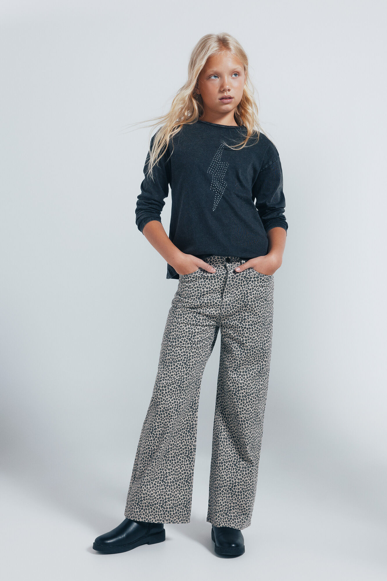 Springfield Kids Majica dugih rukava sa prugom i rombovima za devojčice