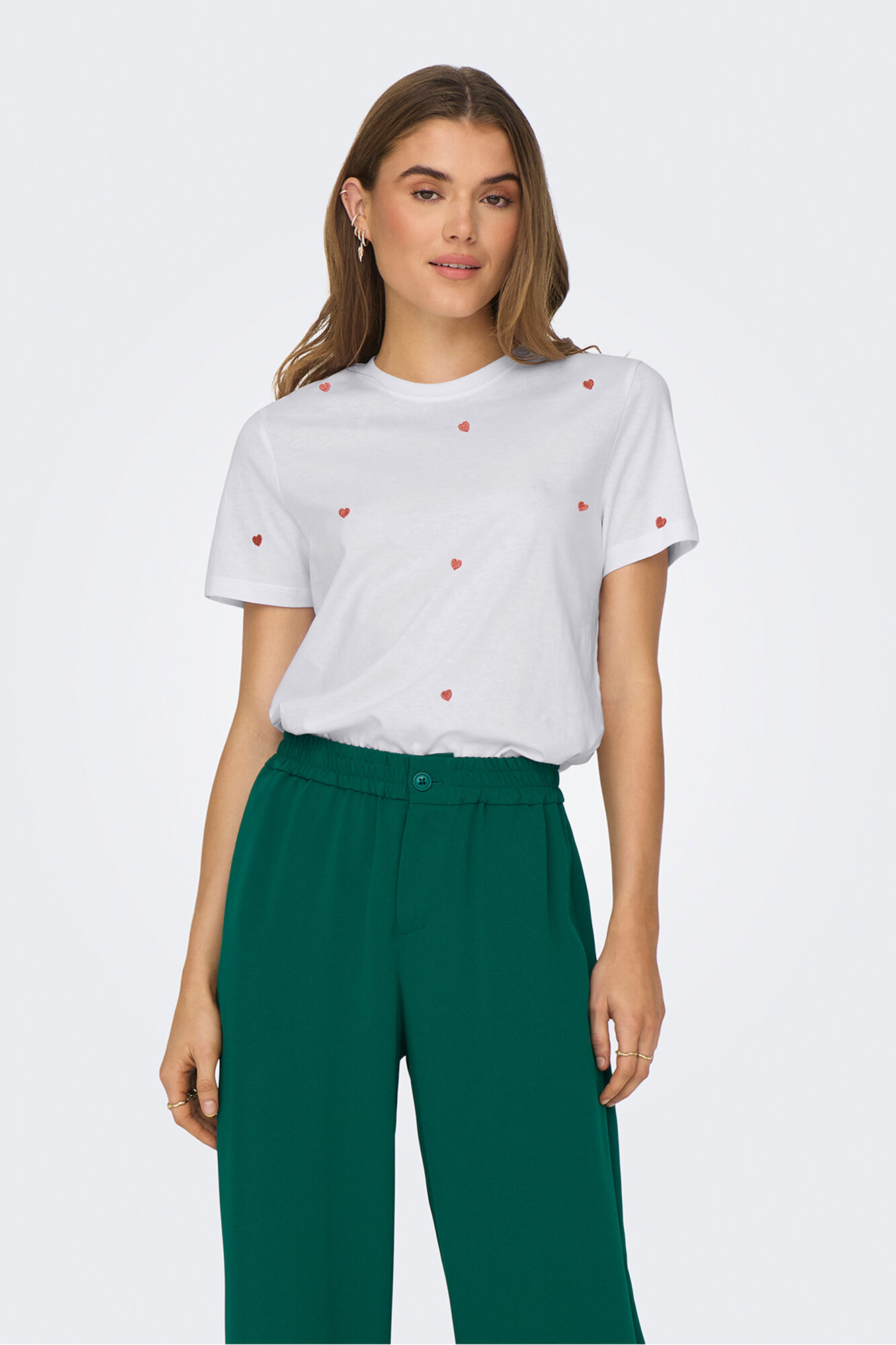 Only T-shirt manga curta com bordados