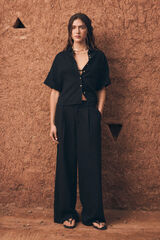 Springfield Lanene pantalone Crna