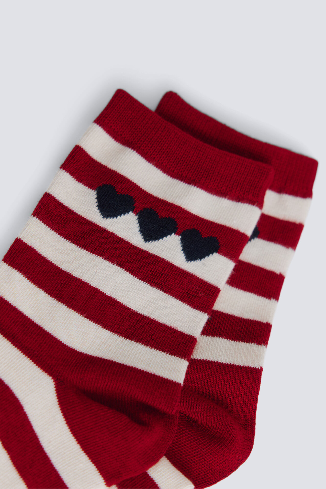 Springfield Duge prugaste čarape sa srcima