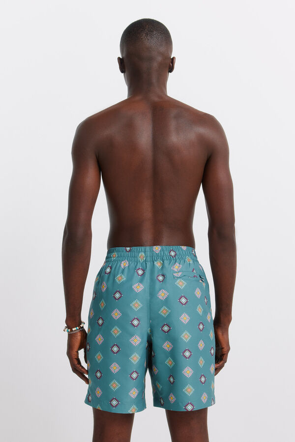 Springfield Kupaći kostim sa etno printom Plava