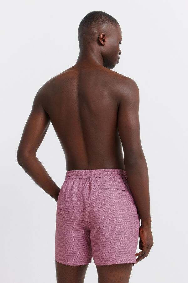 Springfield Kupaći kostim sa printom li&scaron;ća i džepom sa rajsfer&scaron;lusom Bordo