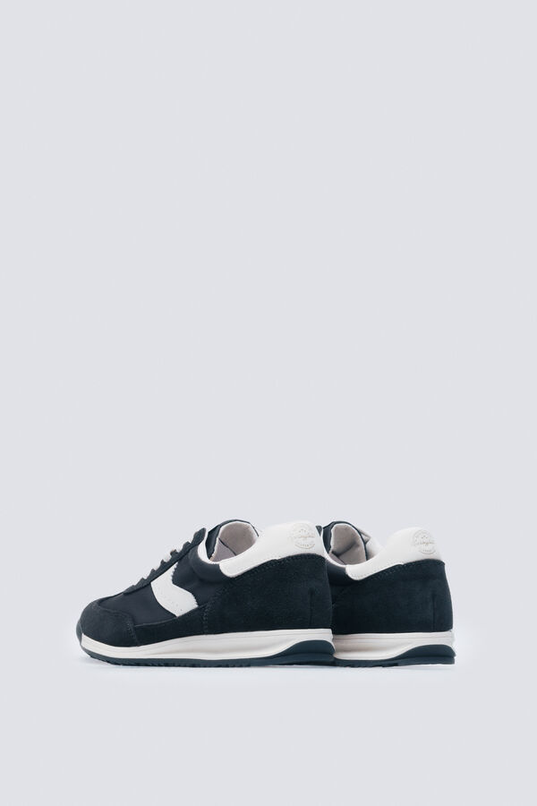 Springfield Zapatilla piel estilo retro azul