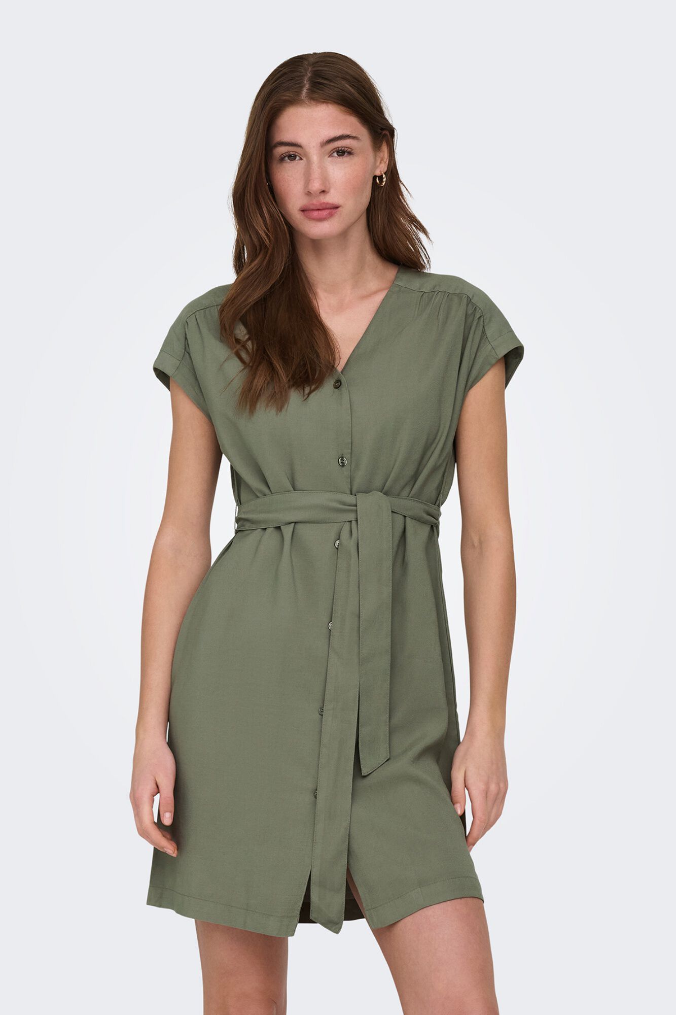 Only Vestido curto abotoado