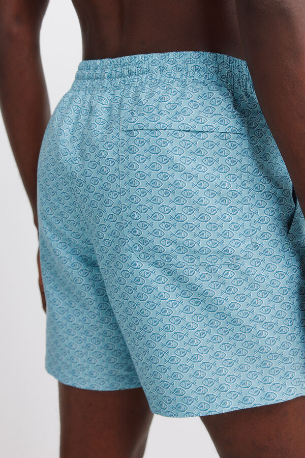 Springfield Kupaći kostim sa printom ribe Plava