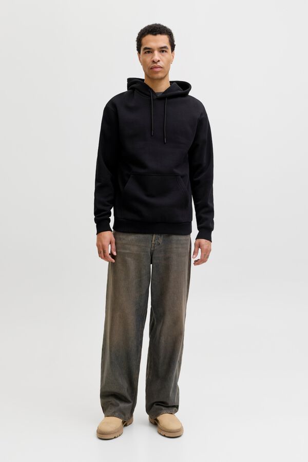 Jack & Jones Sudadera relaxed con capucha negro