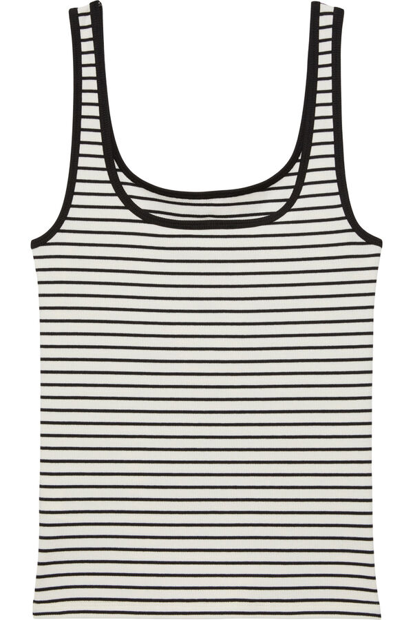CK Jeans Top de tirantes de rayas blanco
