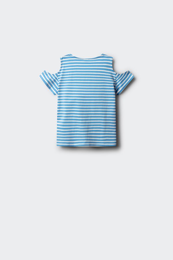 Springfield Kids Majica kratkih rukava za devojčice sa otvorenim ramenima Plava