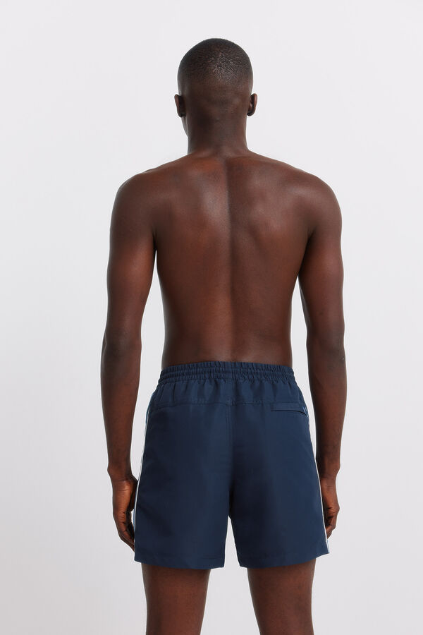 Springfield Jednobojni kupaći kostim sa izrezima Plava