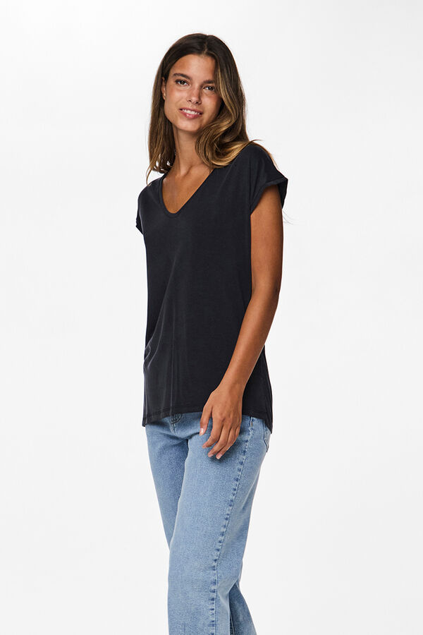 Pieces Cool V T-shirt black