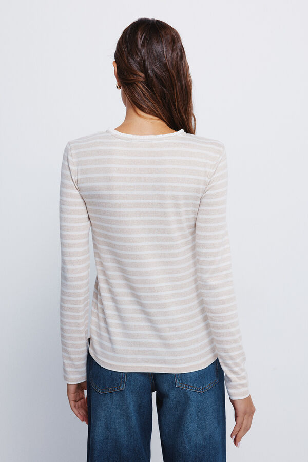 Springfield Majica sa dugmići i izrezom na kragna  Braon