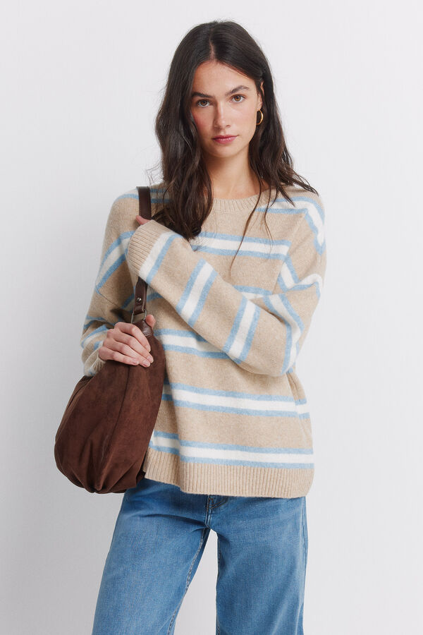 Springfield Džemper sa spu&scaron;tenim ramenima Bež