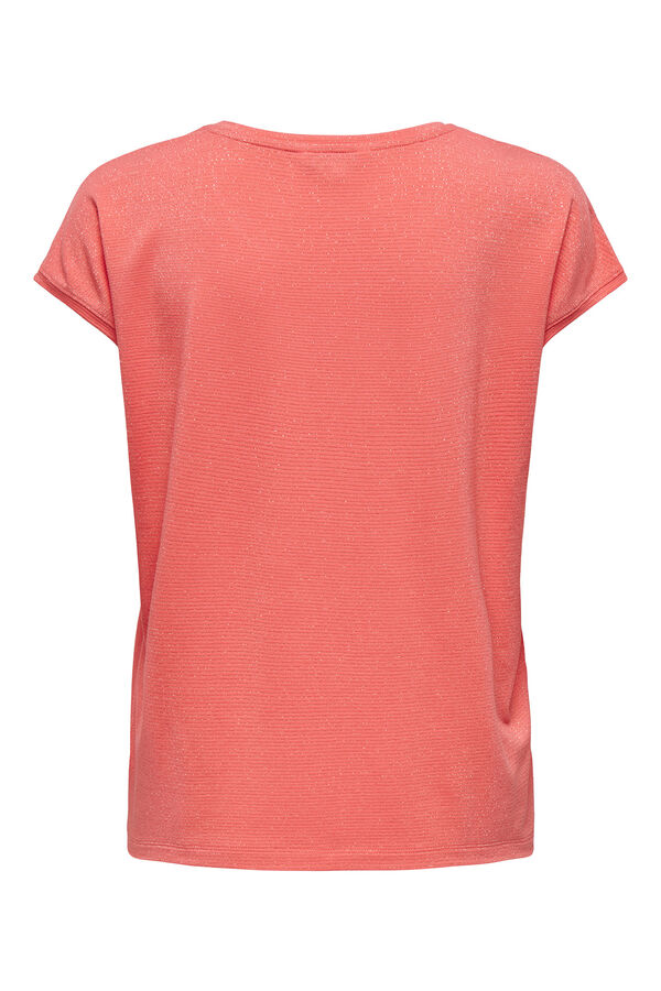 Only Camiseta regular fit glitter rosa