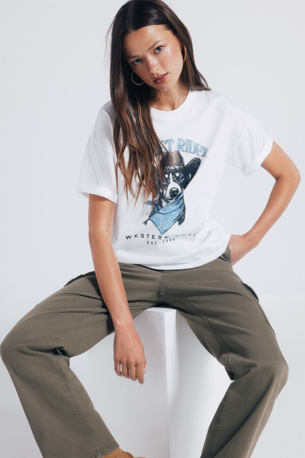 Springfield Camiseta "Sweet rider" marrón